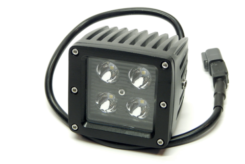 3 X 3 Inch 16W Square LED Light Spot 1,440 Lumens Each Black Series Top Gun Customz