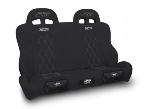 XCR Quick Release Rear Suspension Bench Seat with Diamond Stitch and Front Pockets for Polaris RZR PRO XP4 PRO R4 Turbo R4 Black PRP Seats