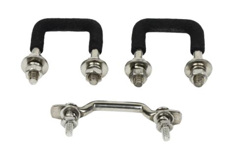 Jeep CJ Windshield Tie Down Kit 55-86 CJ Polished Silver Kentrol