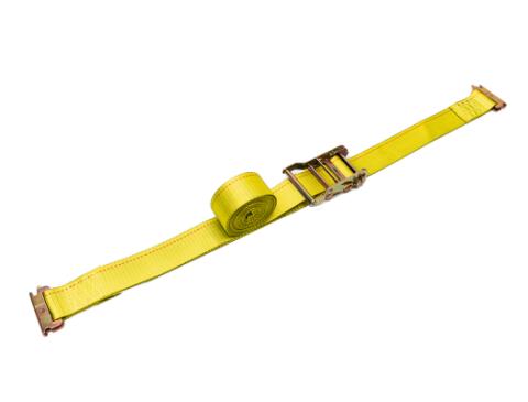 2 Inch x 12 Foot Ratchet Strap with E-track fitting, Yellow - No Logo PRP Seats