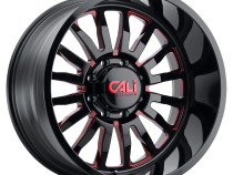 Cast Aluminum Wheels Summit 9110 GB-RD 20x10 Red Milled Spokes Gloss Black 5 On 127 Bolt Pattern -25 Offset Cali Offroad Wheels