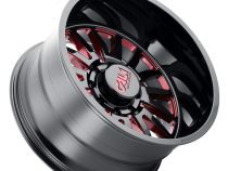Cast Aluminum Wheels Summit 9110 GB-RD 20x9 Red Milled Spokes Gloss Black 5 On 139.7 Bolt Pattern 0 Offset Cali Offroad Wheels