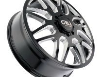 Dually Wheels Invader Dually 9115D GB-M 24x8.25 Milled Spokes Gloss Black 8 On 165.1 Bolt Pattern 115 Offset Cali Offroad Wheels
