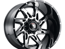 Spyder AT183 Gloss Black Machined 20X10 5-127 -24MM 78.1MM Off Road Wheels American Truxx