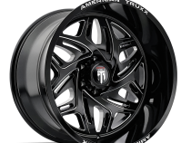 Euphoria AT1914 Black Milled 22X12 5-127 -44MM 78.1MM Off Road Wheels American Truxx