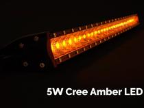 42 Inch Slim Single Row Straight LED Light Bar 20,000 Lumens Amber Cali Raised LED