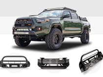 16-Up Tacoma Stealth Bumper 32 Inch LED Bar Combo Beam Bumper Light Bar-Blue-Small Relocation Mounts Only No Second Switch No Winch No D-Ring Cali Raised LED