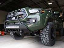 16-Up Tacoma Stealth Bumper 32 Inch LED Bar Combo Beam No Switch 32 Inch Spot Beam with Relocation Mounts No Switch No Winch No D-Ring Cali Raised LED