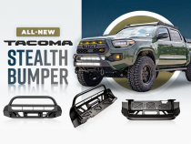 16-Up Tacoma Stealth Bumper 32 Inch LED Bar Spot Beam No Switch 32 Inch Spot Beam with Relocation Mounts No Switch No Winch No D-Ring Cali Raised LED