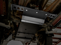 2005-2015 Toyota Tacoma Transfer Case Skid Plate - Aluminum Powercoat Black Cali Raised LED