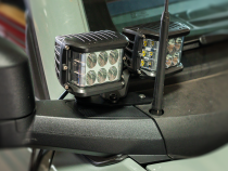 Ditch Light Mount Kit Fits 21-Present Ford Bronco Raptor - (2) 3X2 18W Amber LED Pods/(2) 27W Side Projecting LED Pods Cali Raised LED