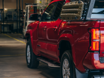 Step Edition Rock Slider For 24-Present Toyota Tacoma/Double Cab Short Bed W/ Kick Out/Yes (Raw Steel)/Raw Steel Cali Raised LED