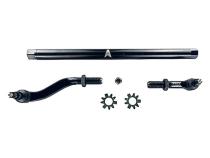 Apex Chassis Heavy Duty 2.5 Ton Flipped Drag Link Assembly in Steel Fits: 19-22 Jeep Gladiator JT 18-22 Jeep Wrangler JL/JLU . Note: This FLIP kit fits Dana 44 & Dana 30 axles with a lift exceeding 4.5 inches. Requires drilling the knuckle.
