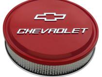 Air Cleaner Kit 14 Inch Diameter Aluminum Red Raised Chevrolet and Bowtie Emblems Proform