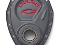 Timing Chain Cover Shark Gray Steel With Chevrolet Bowtie Logo 1969-1991 Small Block Chevrolet Proform