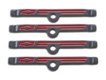 Engine Valve Cover Holdown Clamps Shark Gray w/Bowtie Emblem SBC Gen 1 Set of 4 Proform