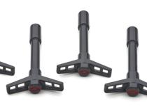 Engine Valve Cover Wing Nuts Shark Gray Bowtie Logo 1/4-20 Thread 4 Pack Proform