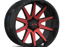 Cast Aluminum Wheels 143 RD 17x9 Red Machined Face Gloss Black 5 On 127 Bolt Pattern -12 Offset ION Wheels
