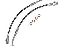 Mustang Fox Body Brake Conversion Hose Kit 87-93 Mustang W/99-04 Calipers Stainless Steel Clear Cover J&M Products