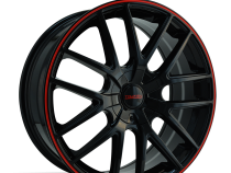 Touren Wheels TR60 3260 Gloss Black With Red Ring 17X7.5 4-100/4-114.3 42MM 67.1MM