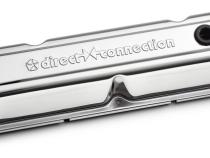 Engine Valve Covers Steel Chrome Direct Connection Logo Fits LA/Small Block Engines Proform