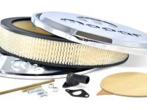 Air Cleaner Kit 14 Inch Diameter Aluminum Polished Recessed Black MOPAR Emblem Proform