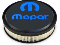 Air Cleaner Kit 14 Inch Diameter Aluminum Black Crinkle Recessed Blue MOPAR Emblem Proform