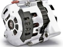 CS130 Alternator 160 AMP Chrome Finish 1-Wire GM CS130 Style w/ Internal Regulator, V-Pully, and External Fan Proform