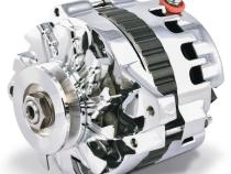 CS130 Alternator 160 AMP Chrome Finish 1-Wire GM CS130 Style w/ Internal Regulator, V-Pully, and External Fan Proform