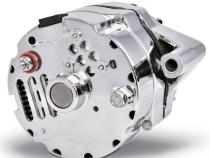 Ford 100 AMP Alternator Chrome Finish 1-Wire GM 10si Style w/ Internal Regulator, V-Pully, and External Fan Proform