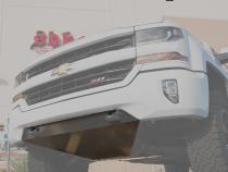16-18 Silverado Stock Bumper Skid Plate Deletes OEM Tow Hooks With Oil Pan Skid SDHQ Offroad