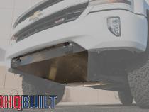 16-18 Silverado Stock Bumper Skid Plate Deletes OEM Tow Hooks With Oil Pan Skid SDHQ Offroad