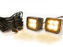 2.0 Inch Square Cube Cree LED Lights Pair Chrome Series White/Amber W/Harness 79903 Southern Truck Lifts