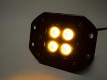 2.0 Inch Square Cree LED Flood Flush Mount Light, Single Unit, Black Series Amber/White Includes Hardware, Harness Sold Separately Southern Truck Lifts