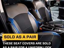 Front Seat Covers for 2013-2017 Subaru Crosstrek Pair Black with Red Stitch PRP Seats