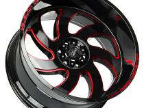 Aluminum Wheels 20x10 M07 GBMLR Series Gloss Black/Candy Red 5 On 127 Bolt Pattern -19 Offset Off Road Monster
