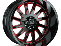 Aluminum Wheels 20x10 M17 GBMLR Series Gloss Black/Candy Red 5 On 127 Bolt Pattern -19 Offset Off Road Monster