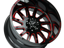 Aluminum Wheels 20x10 M17 GBMLR Series Gloss Black/Candy Red 5 On 127 Bolt Pattern -19 Offset Off Road Monster