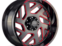 Aluminum Wheels 20x10 M19 GBMLR Series Gloss Black/Candy Red 5 On 127 Bolt Pattern -19 Offset Off Road Monster