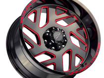 Aluminum Wheels 20x10 M19 GBMLR Series Gloss Black/Candy Red 5 On 127 Bolt Pattern -19 Offset Off Road Monster