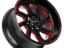 Aluminum Wheels 20x10 M22 GBMLR Series Milled Gloss Black/Candy Red 5 On 127 Bolt Pattern -19 Offset Off Road Monster