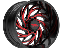 Aluminum Wheels 24x14 M29 GBMLR Series Gloss Black/Candy Red 8 On 165.1 Bolt Pattern -76 Offset Off Road Monster