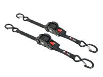 1 Inch x 10' Retractable Ratchet Tie Down 2 Pack Bullring