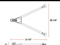 Curt Tow Bar with Adjustable-Width Arms Car Mount 2 Inch Ball 5000 lbs. Safety Cables and Coupler Lock Sold Separately) RockJock 4X4