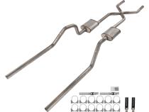1965-70 Chevy Impala  X-Pipe Crossmember Back Exhaust 409 SS Rear Exit Turbo Pro Mufflers Pypes Performance Exhaust