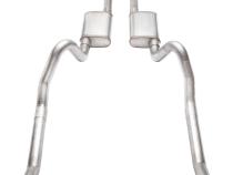 1966-1974 Mopar B-Body 3 Inch Crossmember Back Exhaust System With X-Pipe 409 Stainless With No Mufflers SMB13