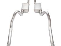 1966-1974 Mopar B-Body 3 Inch Crossmember Back Exhaust System With H-Pipe 409 Stainless With No Mufflers SMB43