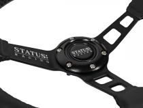 Deep Dish Leather Steering Wheel 13 Inch Diameter Black PRP Seats