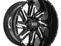 Aluminum Wheels 22x12 Wraith T-23 Black Milled 5 On 114.3/5 On 127 Bolt Pattern -44 Offset Twisted Off-Road
