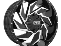 Aluminum Wheels 22x12 Raptor T-24 Gloss Black Machined 5 On 114.3/5 On 127 Bolt Pattern -44 Offset Twisted Off-Road